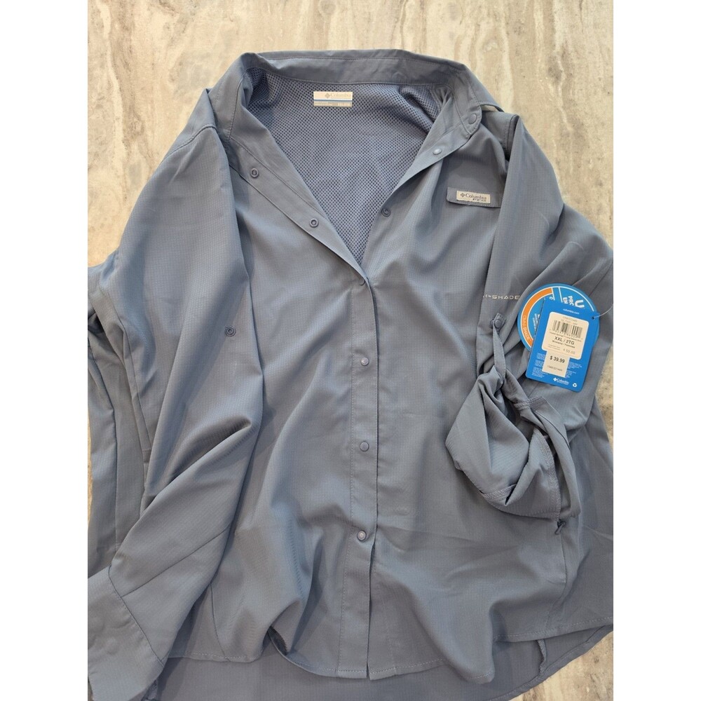 Columbia Women's XXL 2TG Crystal Springs Long Sleeve Shirt Gray Omni-Shade NWT